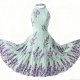 Lavender Print Vintage Halter Neck Dress for Women