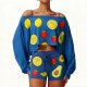 Women's casual loose-fitting home wear set with cute fruit pattern and detachable design