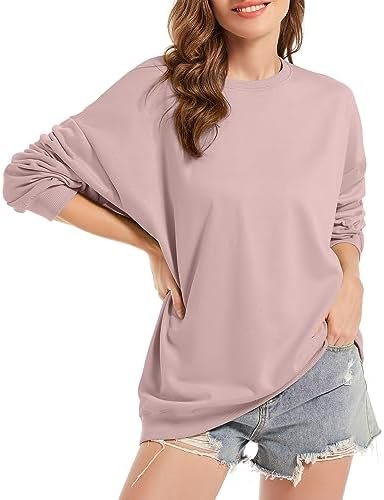 Basic Oversized Hoodies for Women Solid Color Boyfriend Hooded Sweatshirt Baggy Plain Pullover Loose Fit Unisex Tops
